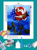 American Flag Rose Diamond Painting-Diamond Painting Hut