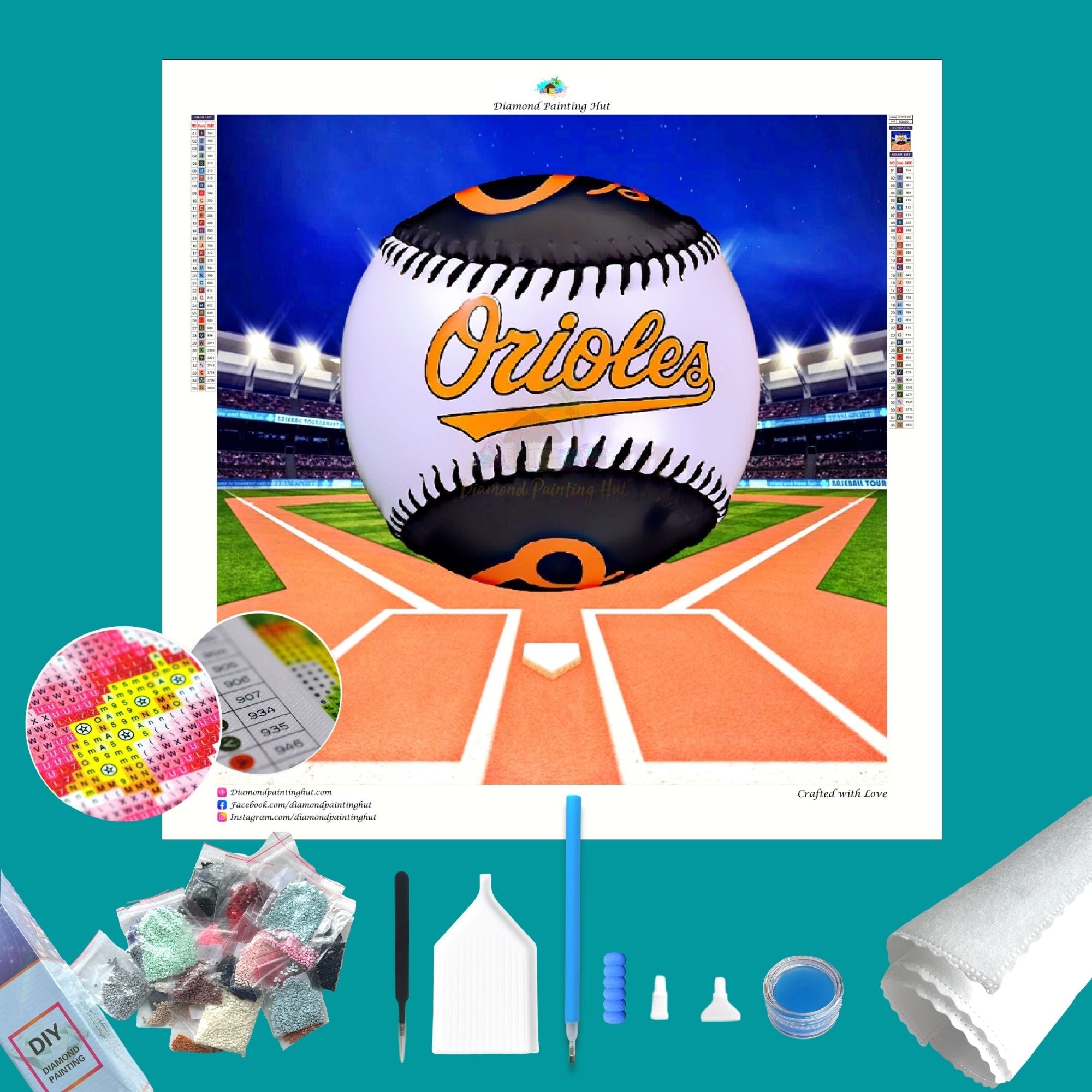Aesthetic Baltimore Orioles Baseball - Diamond Paintings