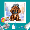 Bloodhound Winter Diamond Painting