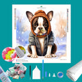 Boston Terrier Winter Diamond Painting