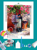 Bottle of Wine and Glasses Diamond Painting-Diamond Painting Hut