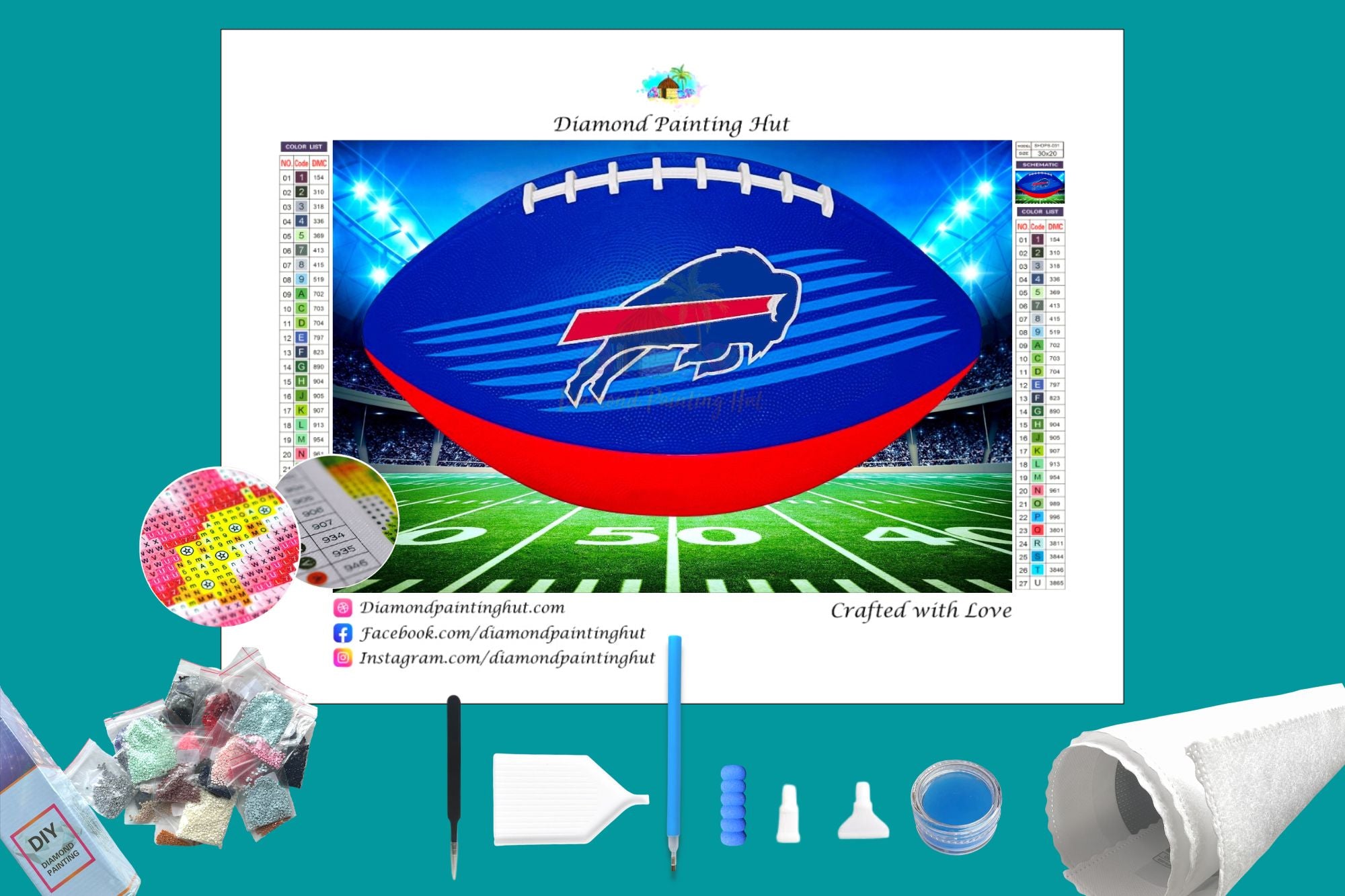 Aesthetic Buffalo Bills Football - 5D Diamond Painting 