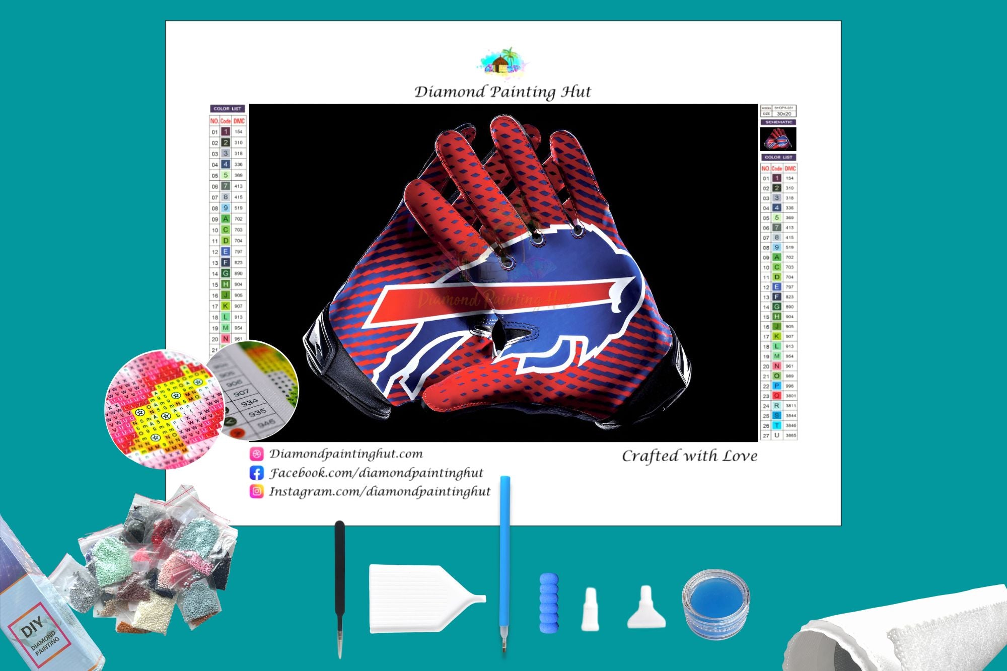 Buffalo Bills NFL Gloves Diamond Painting - Diamond Painting Hut