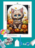 Cat on Halloween Diamond Painting