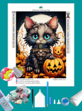 Cat on Halloween Diamond Painting