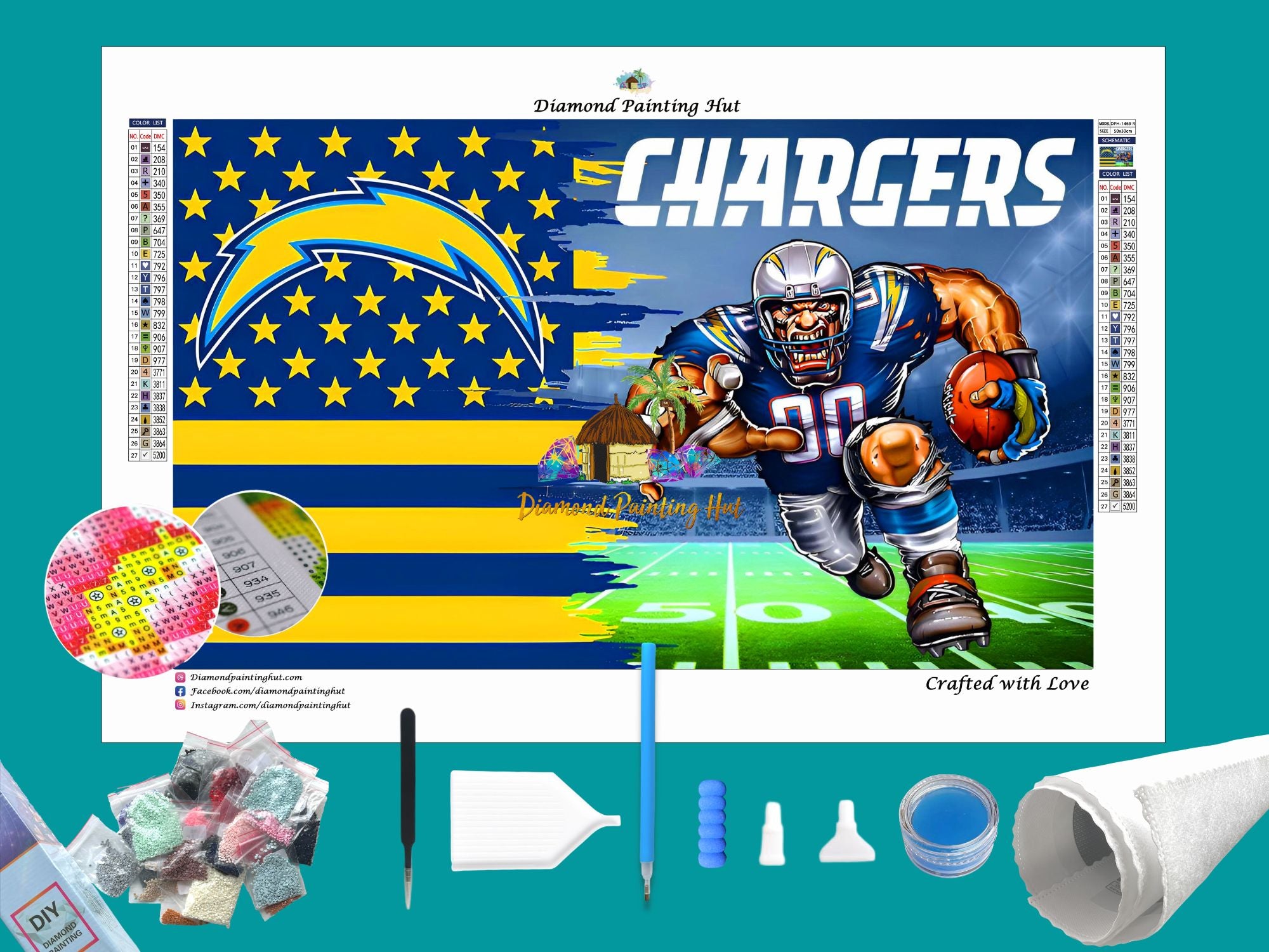 Chargers NFL Flag Diamond Painting - Diamond Painting Hut