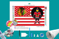 Chicago NHL Mascot Flag Diamond Painting-Diamond Painting Hut