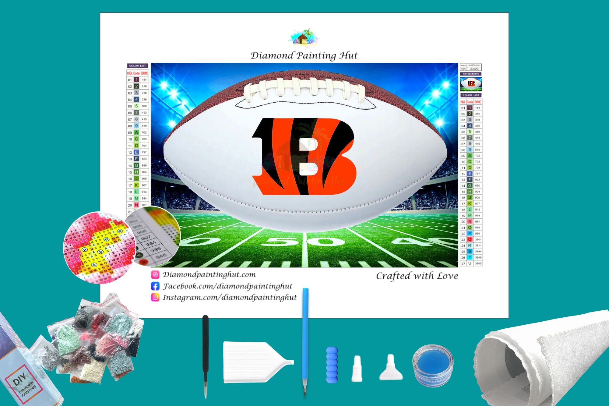 Diamond Art Diamond Dotz NFL Team Cincinnati Bengals – Kreative