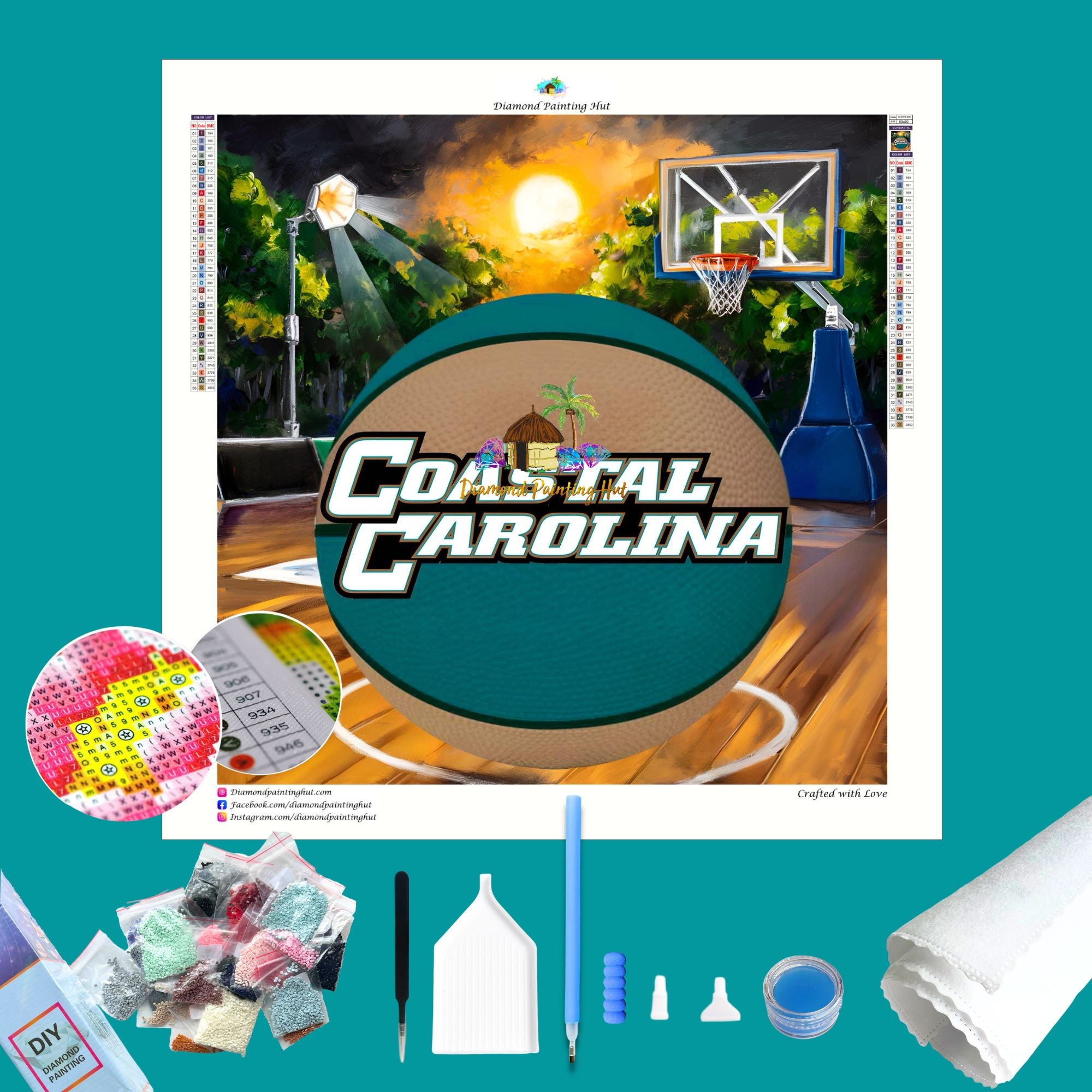 Coastal Carolina Basketball Diamond Painting Diamond Painting Hut