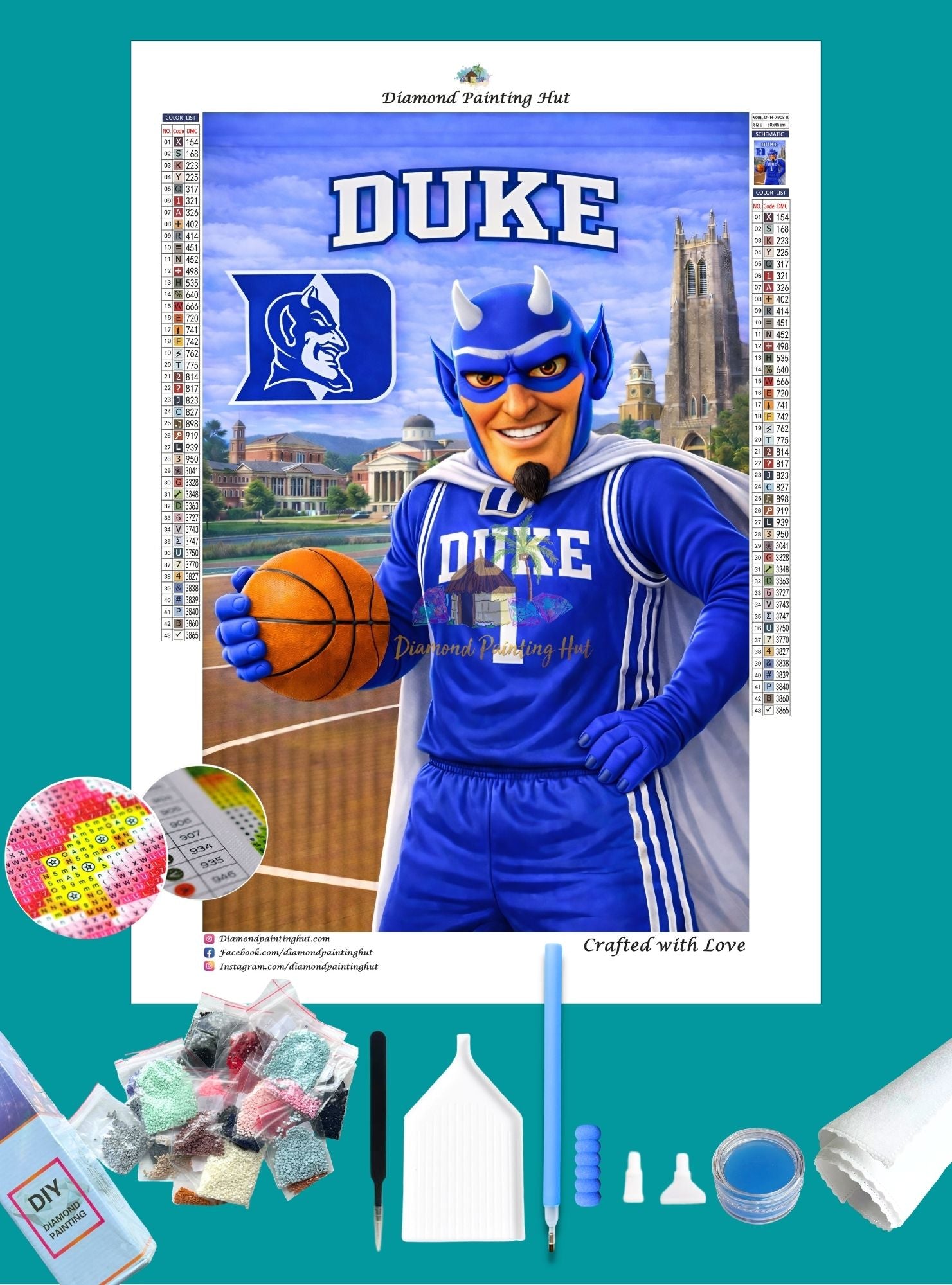Duke Blue Devils Mascot Diamond Painting - Diamond Painting Hut