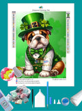 English Bulldog Saint Patrick Diamond Painting