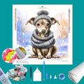 Italian Greyhound Winter Diamond Painting