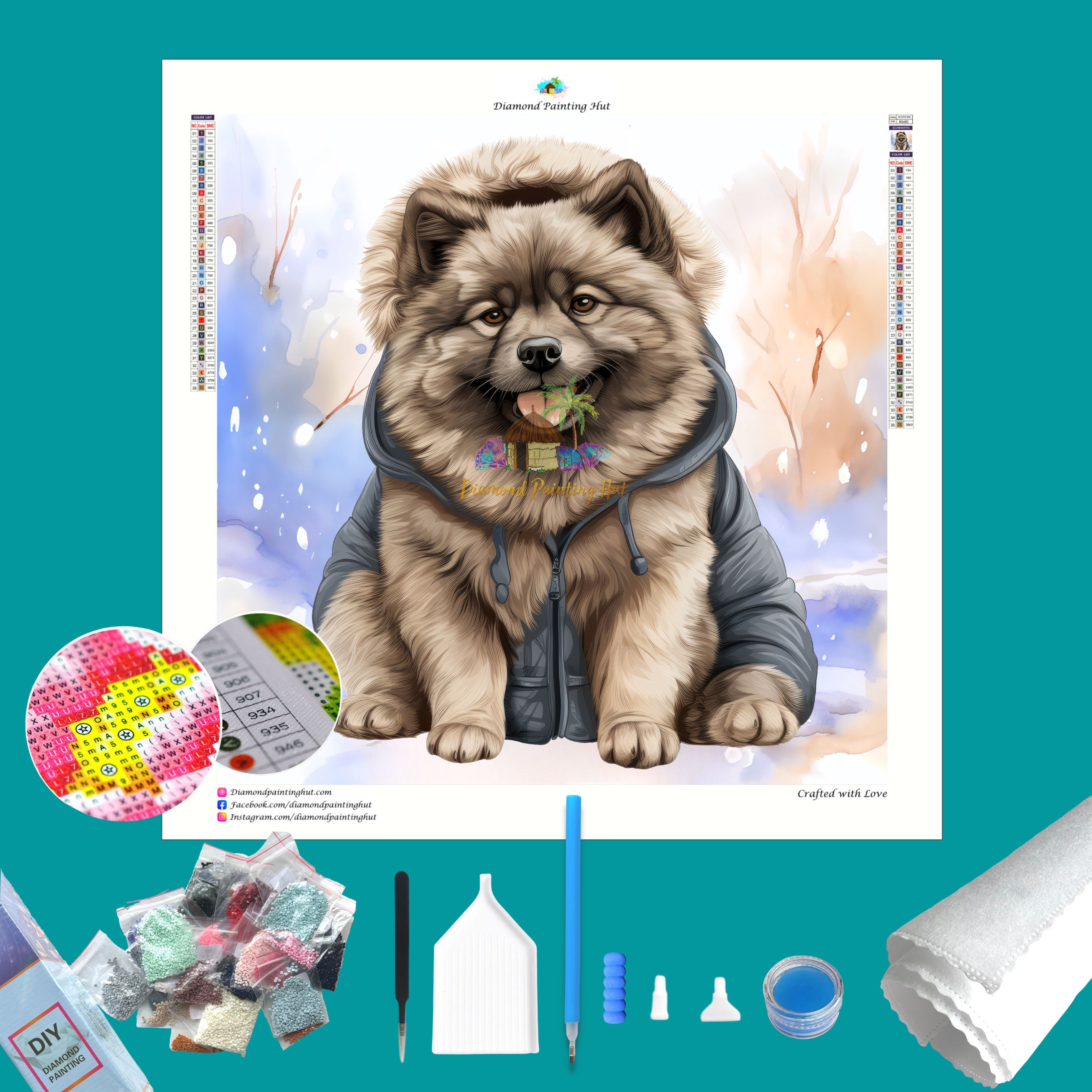 Keeshond Winter Diamond Painting - Diamond Painting Hut