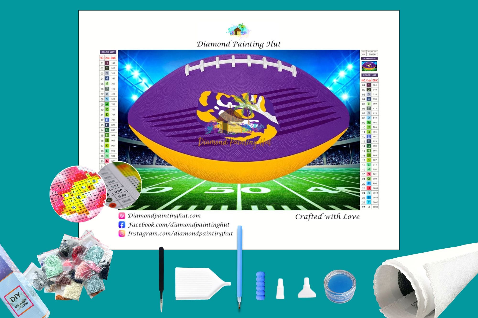 LSU Football Diamond Painting - Diamond Painting Hut