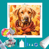 Lab in Fall Diamond Painting