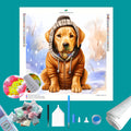 Labrador Retriever Winter Diamond Painting