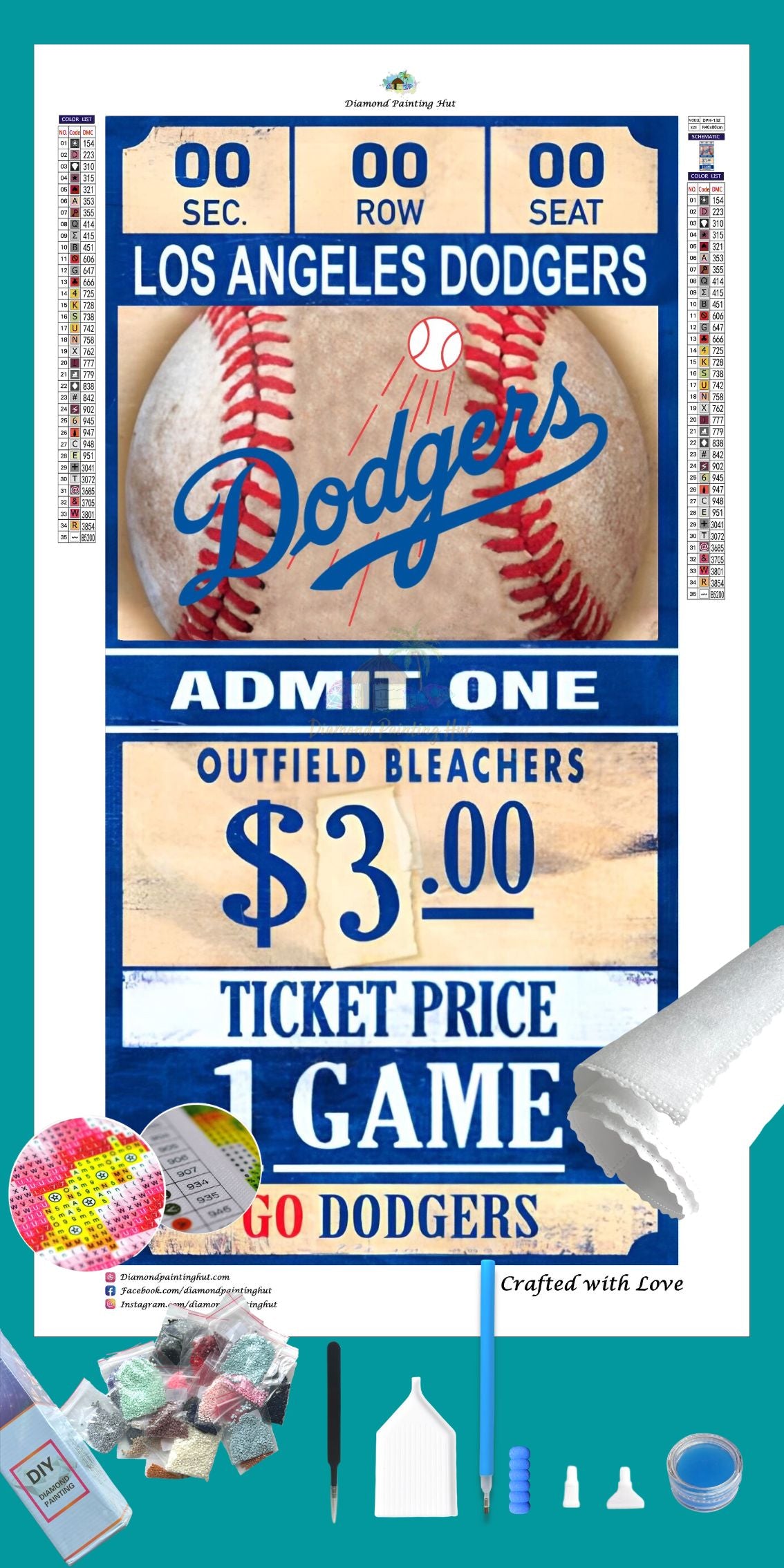 LA Dodgers MLB Ticket Diamond Painting - Diamond Painting Hut