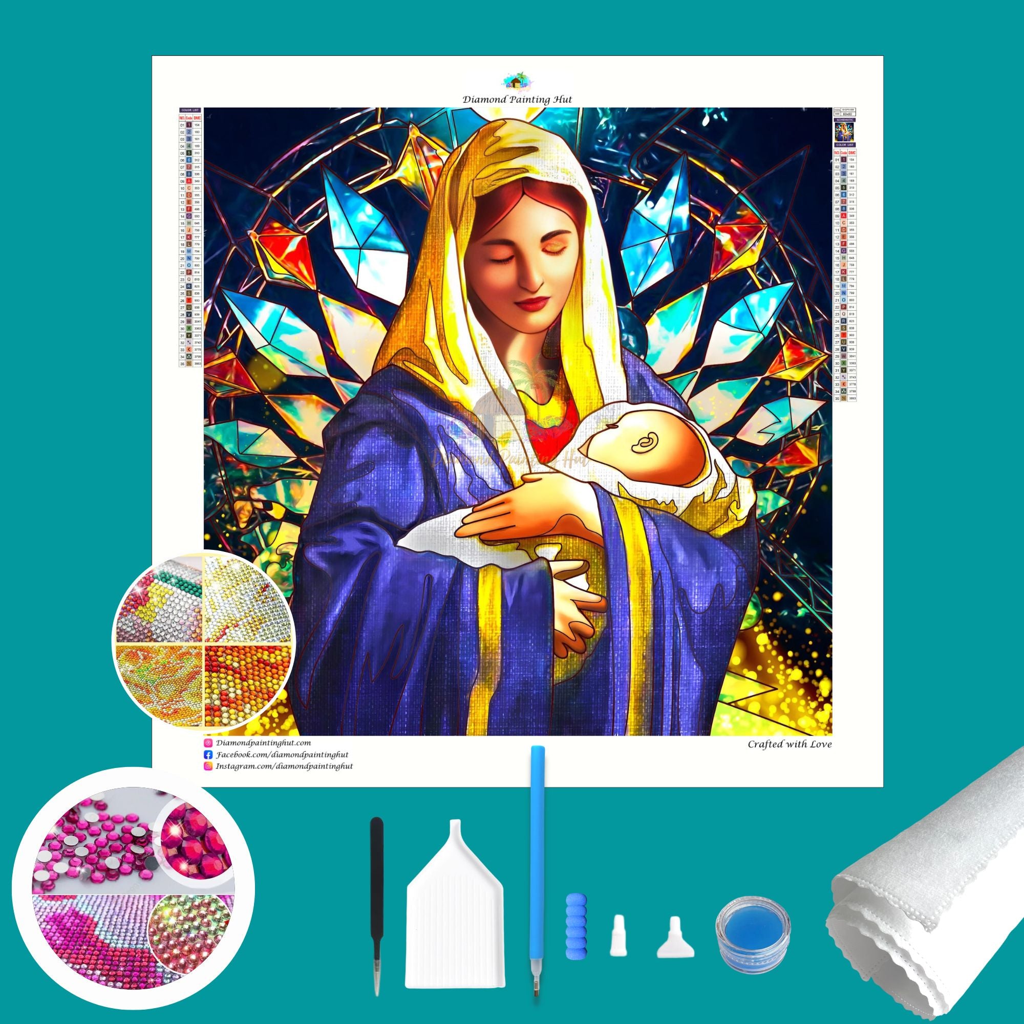 Jesus with Mary - Diamond Painting Hut