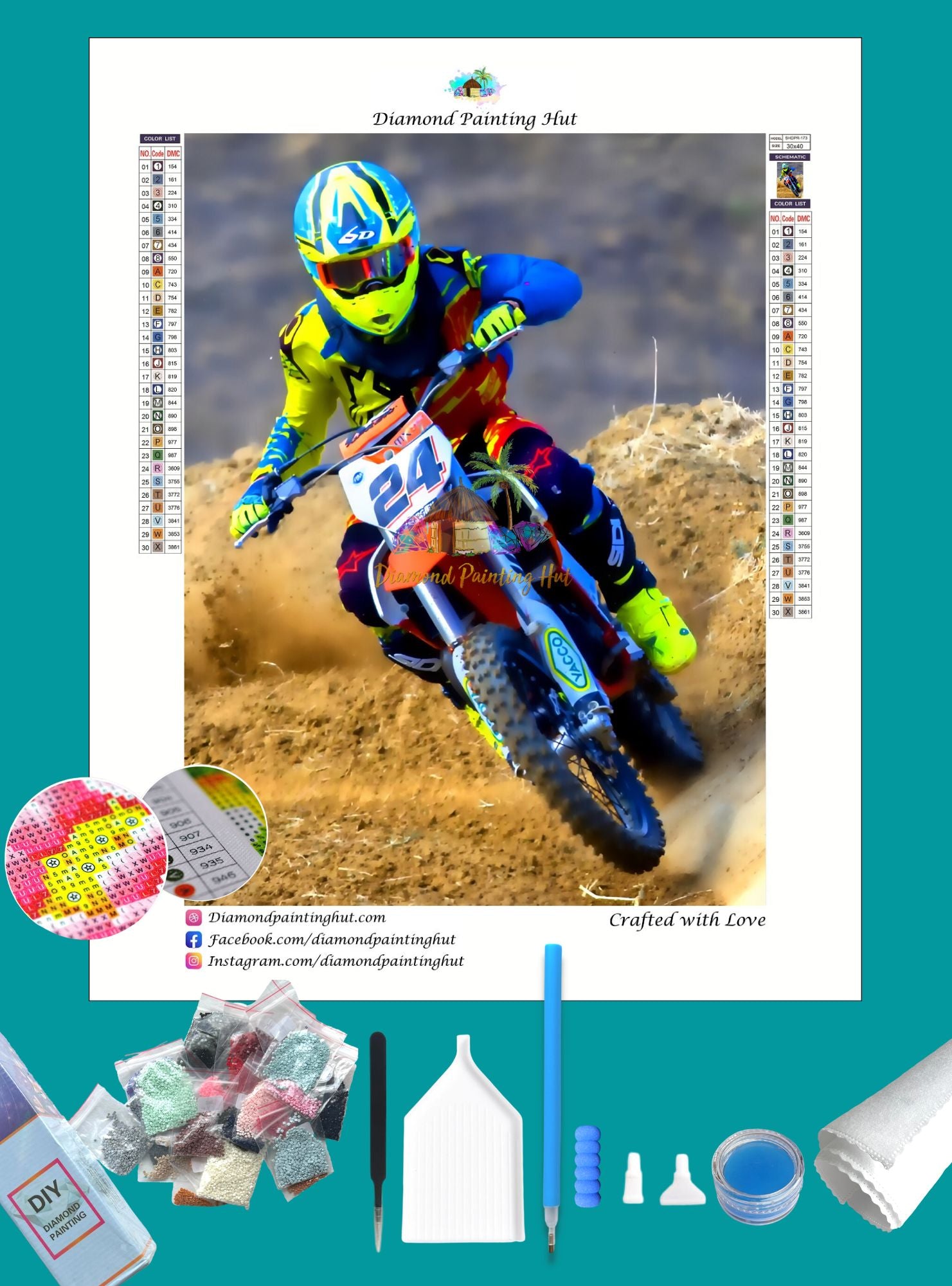Motocross Sport Diamond Painting Diamond Painting Hut