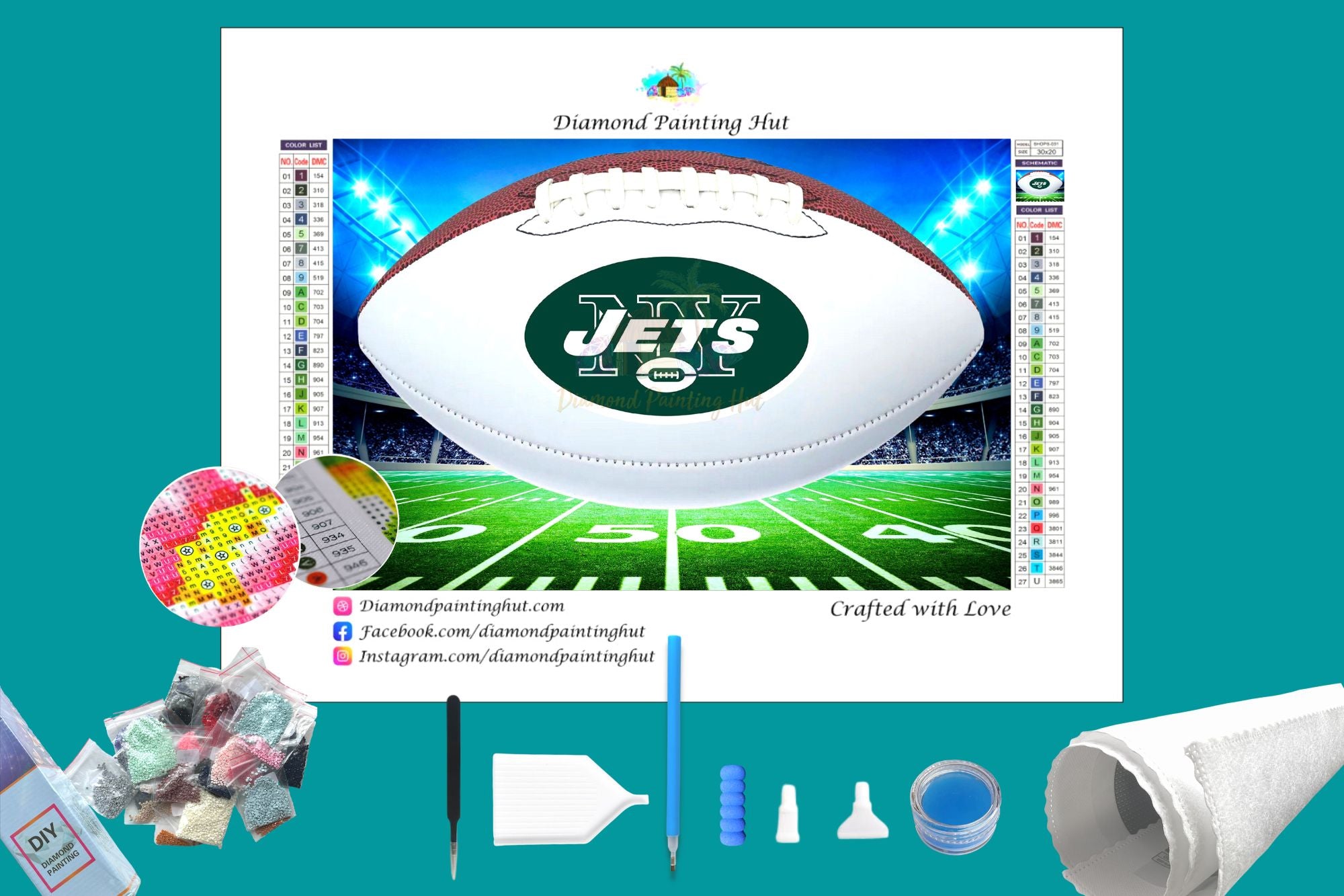 New York Jets Diamond Painting Art Craft Kit