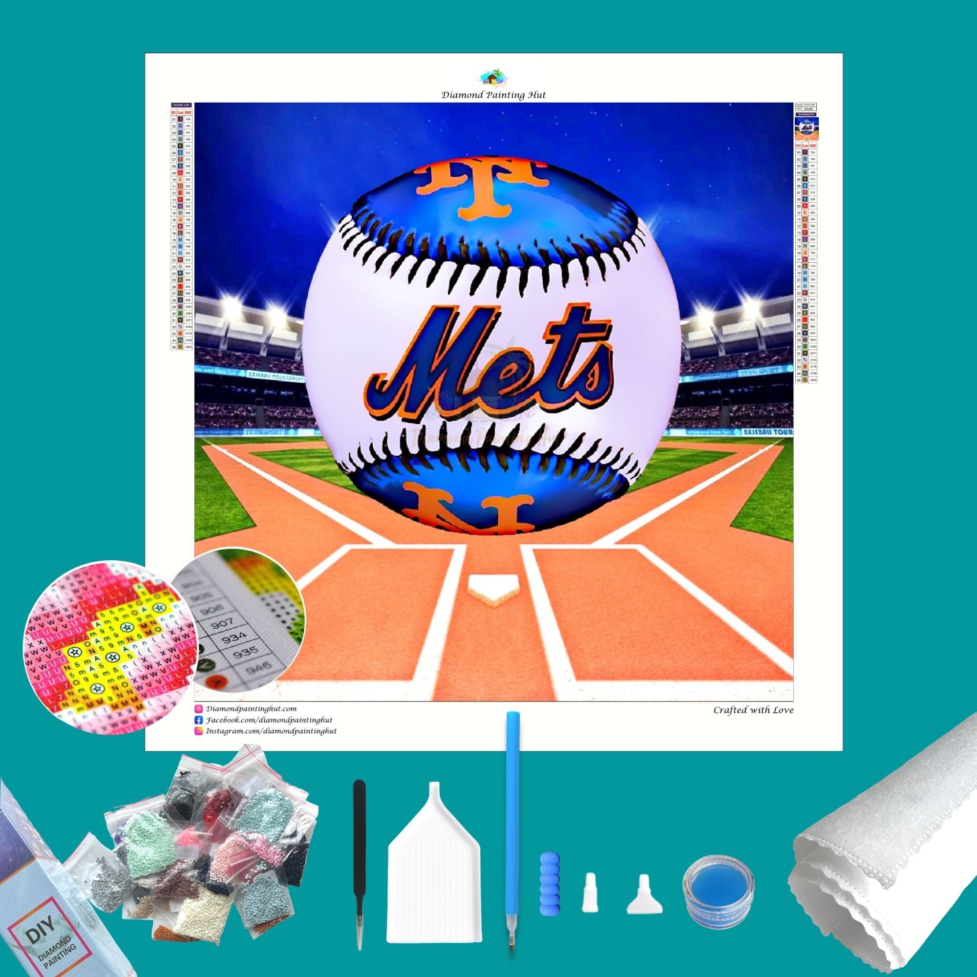 New York Mets Baseball Logo Diamond Painting 