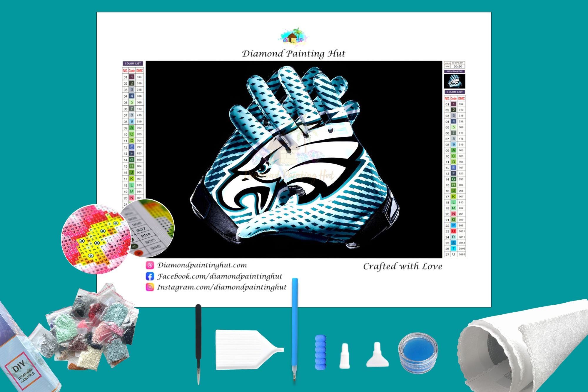 Philadelphia Eagles NFL Gloves Diamond Painting - Diamond Painting Hut