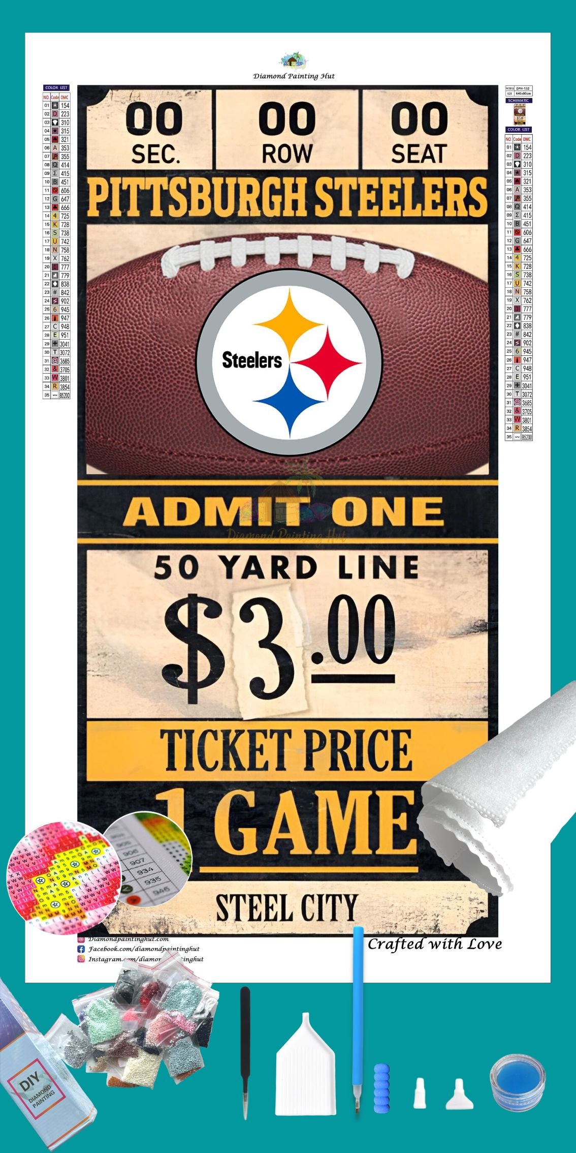 Pittsburgh Steelers NFL Ticket Diamond Painting - Diamond Painting Hut