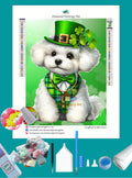 Poodle Saint Patrick Diamond Painting