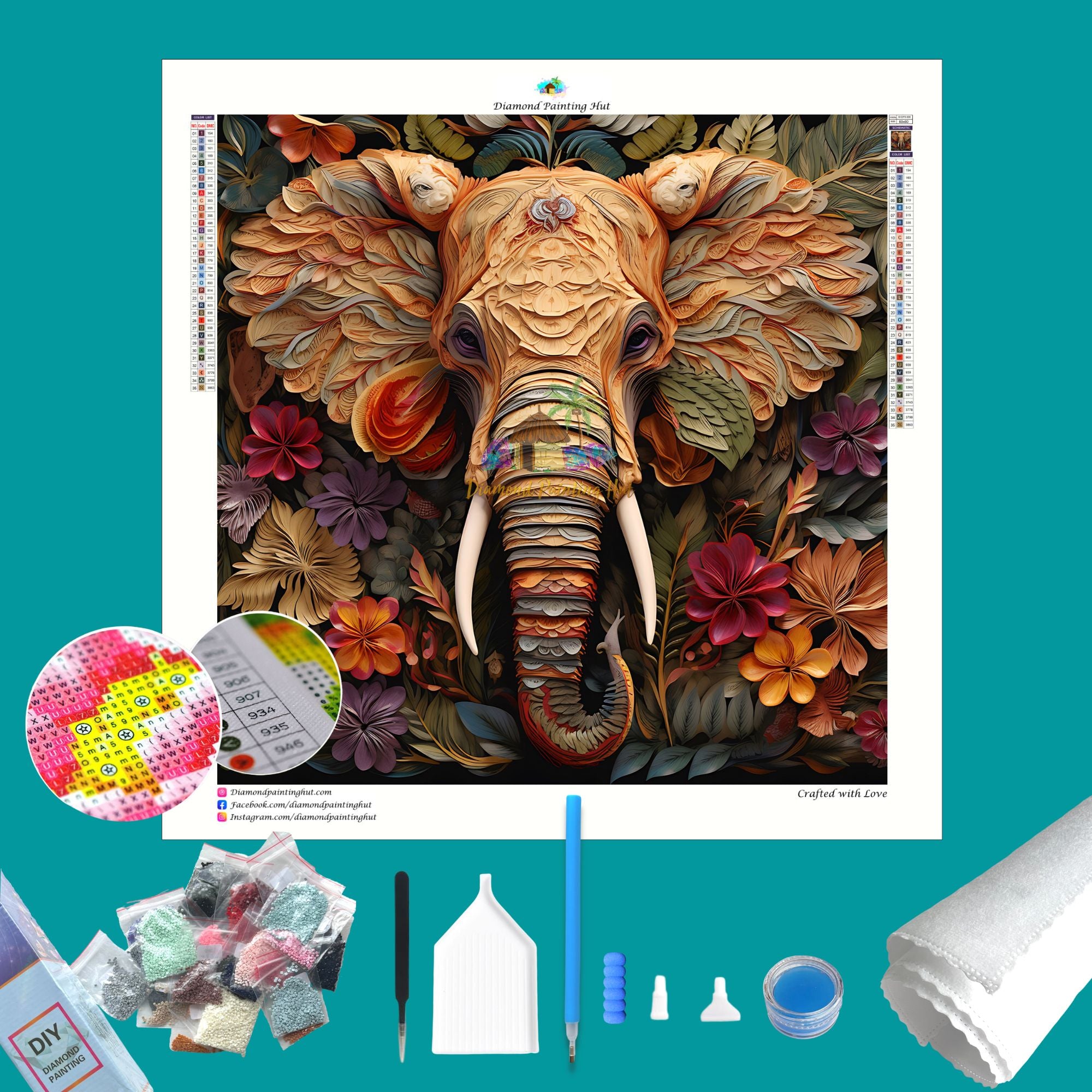 Spring Elephant Diamond Painting - Diamond Painting Hut