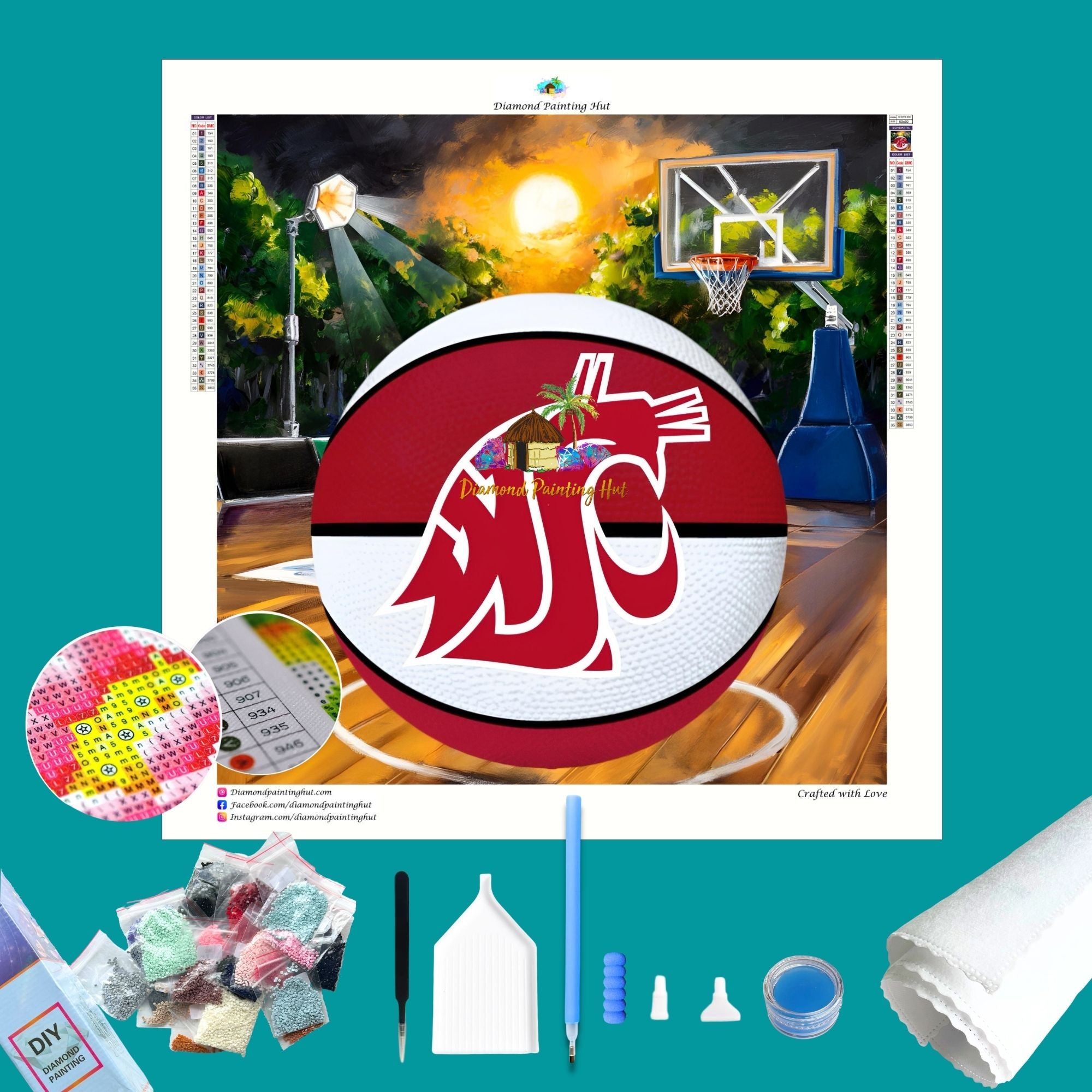 Washington state basketball diamond painting diamond painting hut