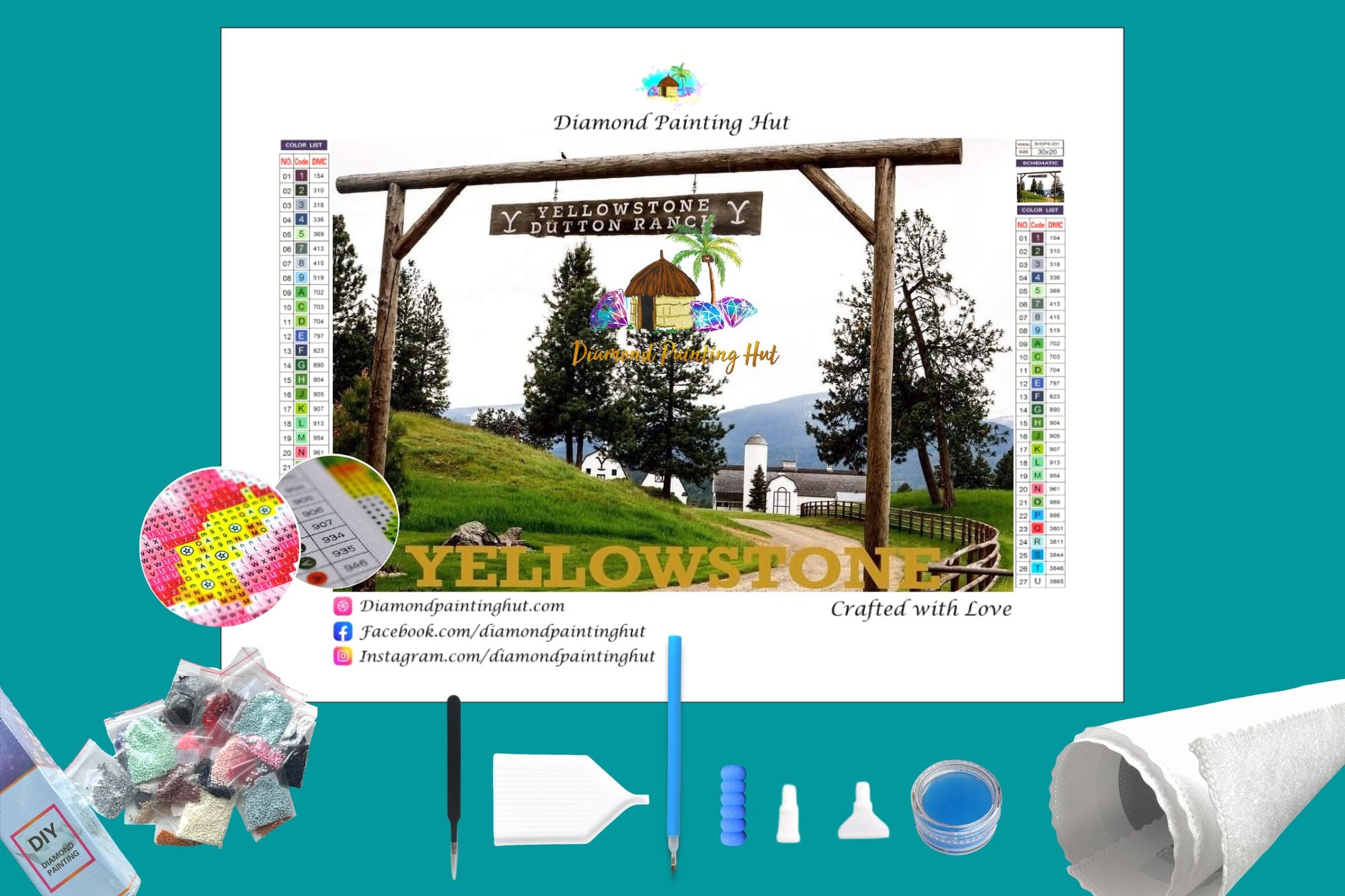 Yellowstone Dutton Ranch Entrance Diamond Painting - Diamond Painting Hut