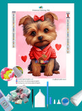 Yorkshire Terrier Valentine's Diamond Painting