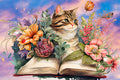Cat and Book Diamond Painting-Diamond Painting Hut