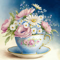 Cup of Flowers Diamond Painting-Diamond Painting Hut