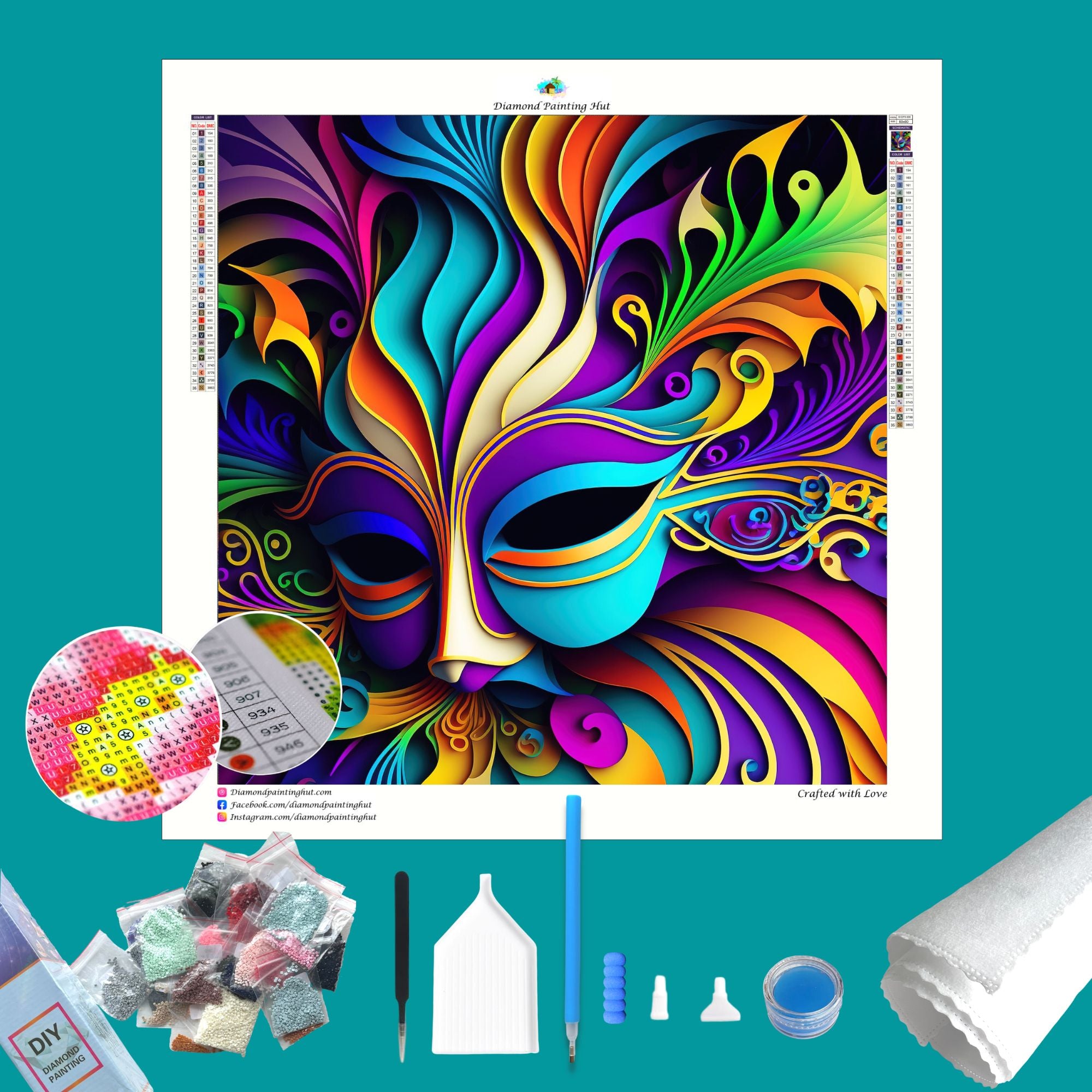 Mask Diamond Painting Diamond Painting Hut