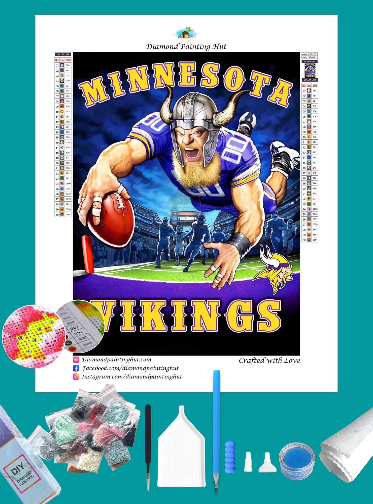 Minnesota Vikings Logo - Diamond Paintings 