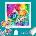 Three Colored Roses Diamond Painting-Diamond Painting Hut